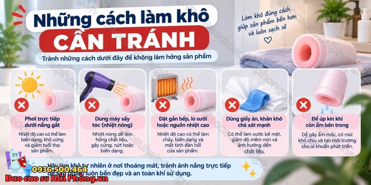 Cách làm khô phần bên trong âm đạo giả nhanh và đúng cách