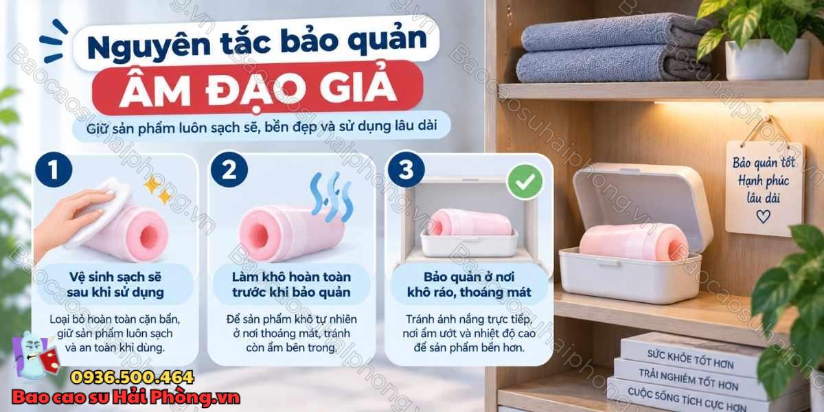 5 nguyên tắc giúp kéo dài tuổi thọ âm đạo giả khi bảo quản