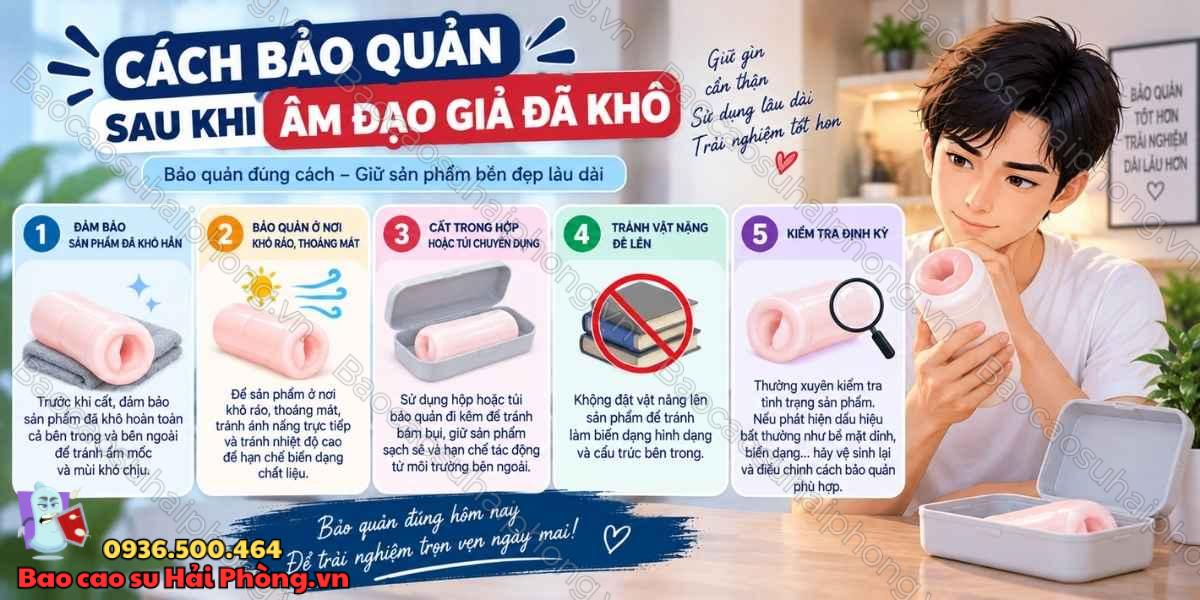 Cách làm khô phần bên trong âm đạo giả nhanh và đúng cách