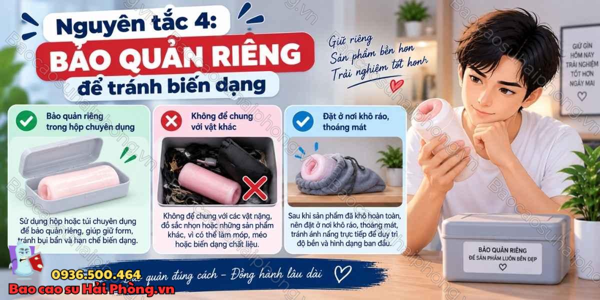 5 nguyên tắc giúp kéo dài tuổi thọ âm đạo giả khi bảo quản