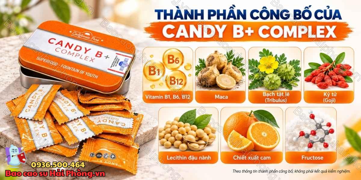 Kẹo sâm Candy B Complex – Giữ vững phong độ phái mạnh